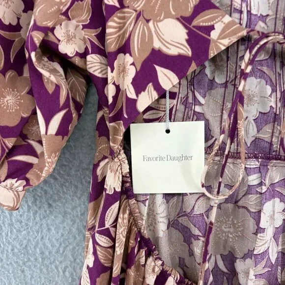 Favorite Daughter Vintage Multi Floral Puff Sleeve Maxi Dress Size 4 NWT - Picture 6 of 13